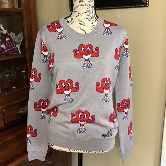 LOVE Moschino Wool Muscle/Heart Sweater - Picture 8 of 14